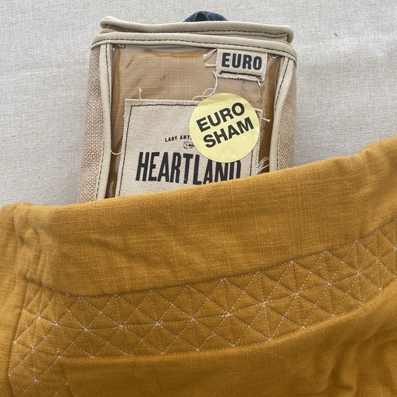 100% Cotton Euro Sham Gold Honey Color Cotton NEW - Picture 4 of 8